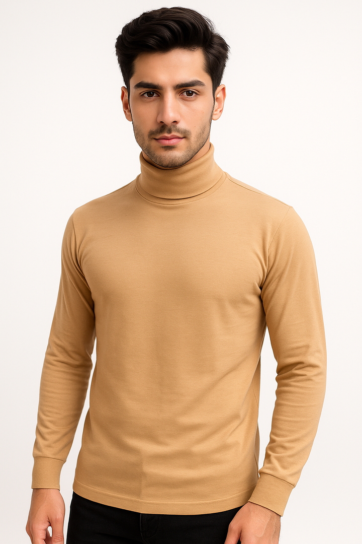 Men's beige turtleneck C77