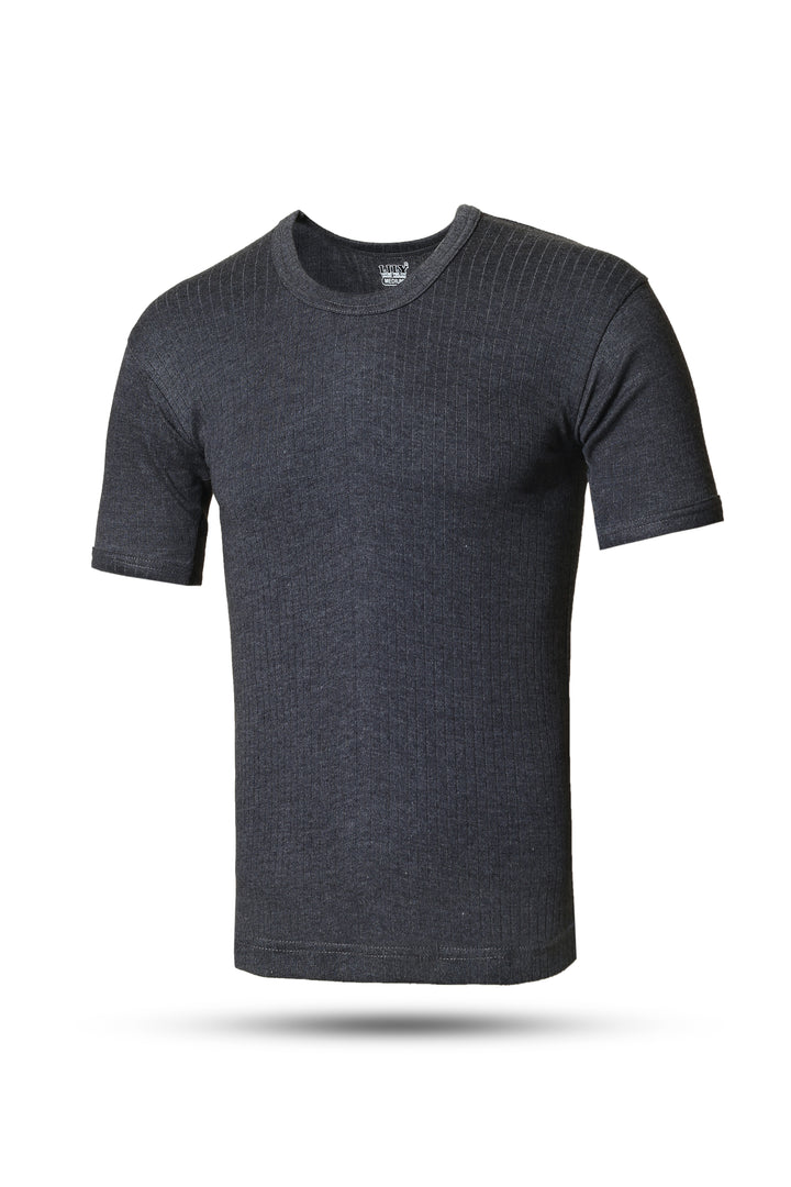 Men's luxury Charcoal Interlock Short Sleeve Top Warmer