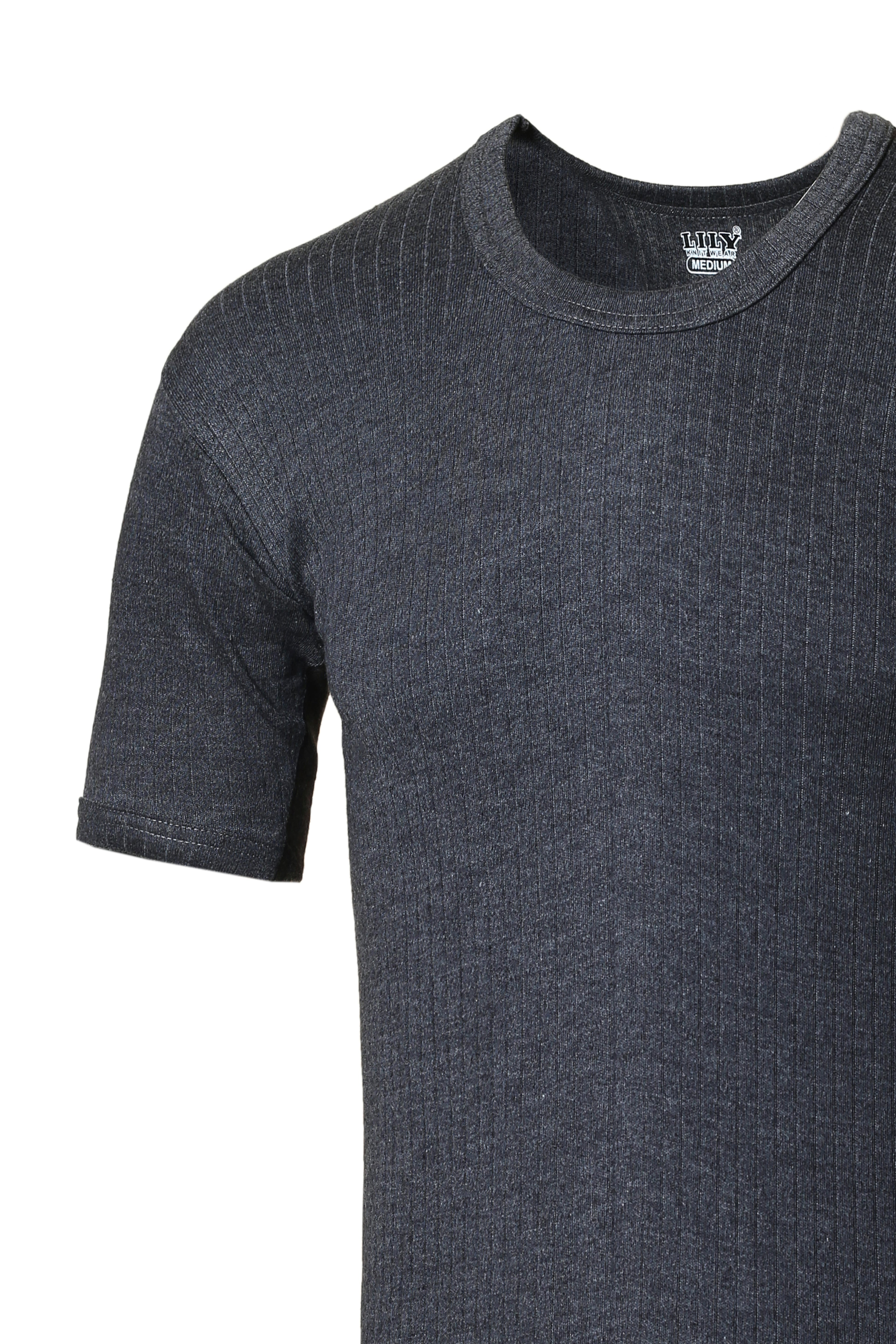 Pack of 3 Men's Luxury Short Sleeve Charcoal Interlock Top Warmer