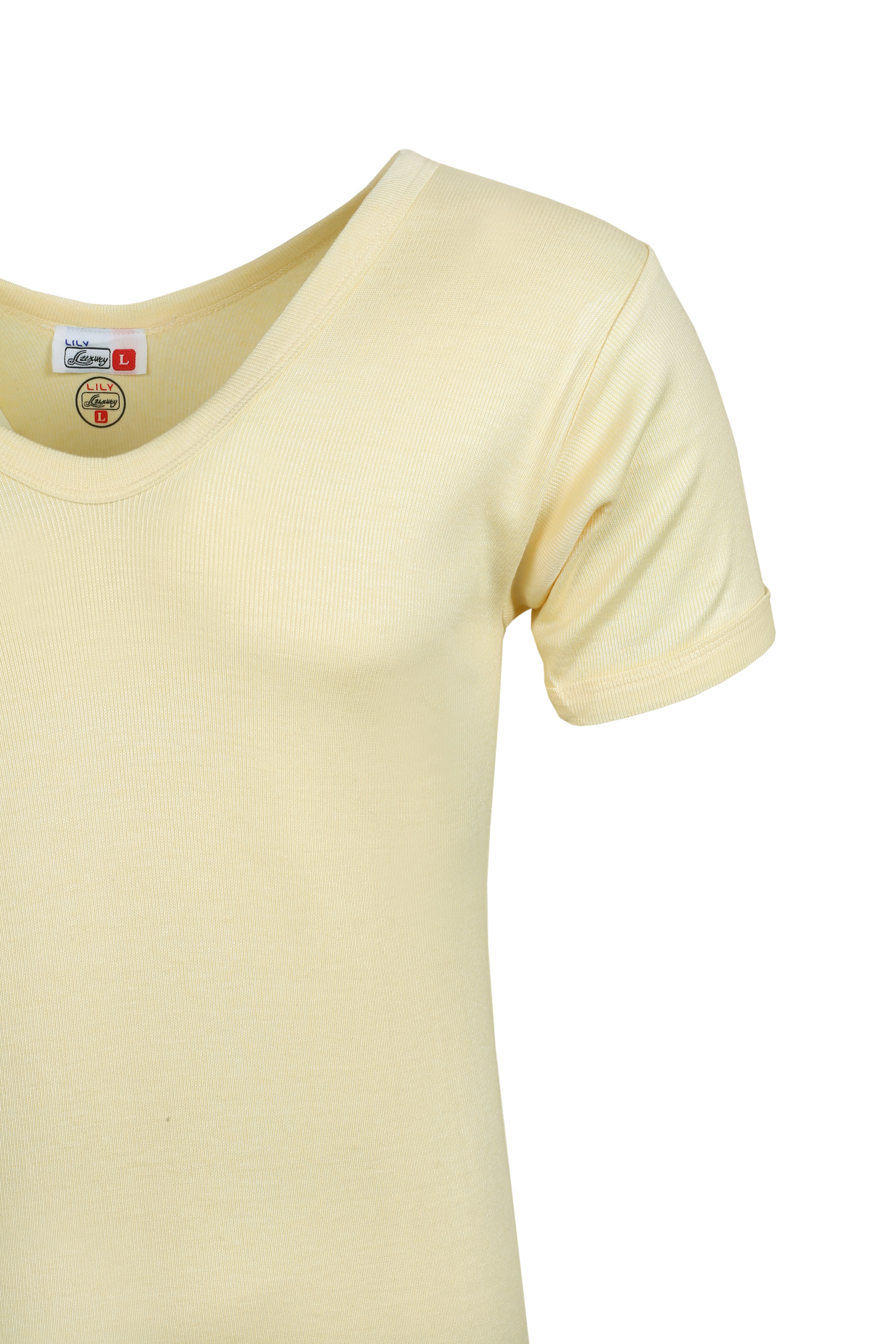Women yellowish warmer top short sleeve 505