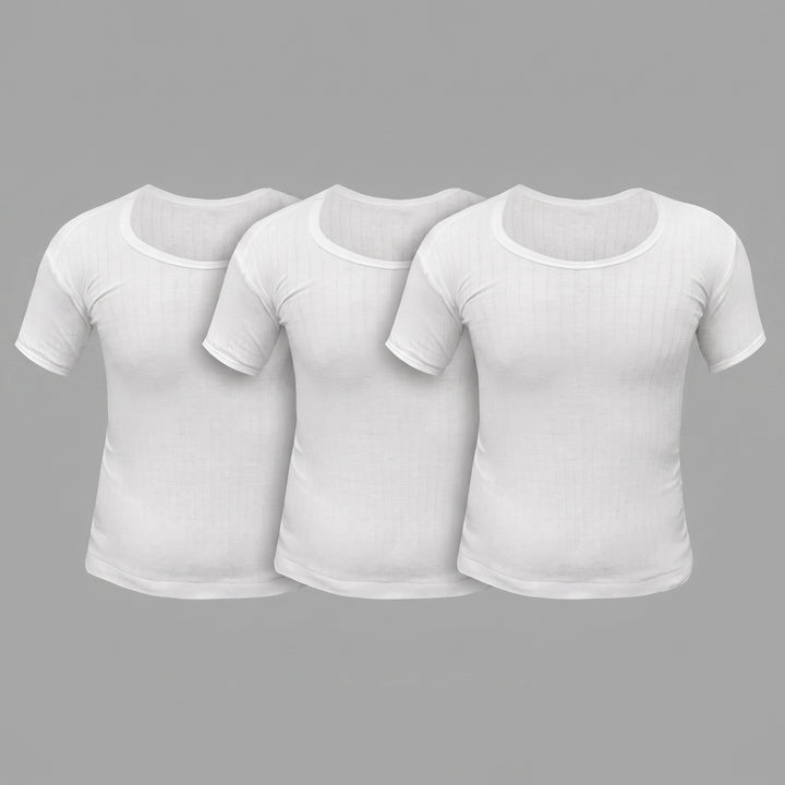 Pack of 3 Kids vest short sleeve (999 interlock) winter