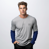 Navy arm-paneled tee shirt