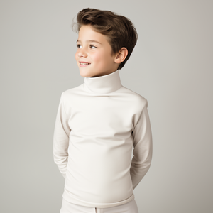 Boys high neck top off-white (C91 interlock)
