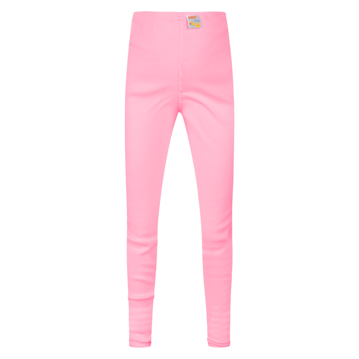 Girls ribbed leggings pink (T-100)