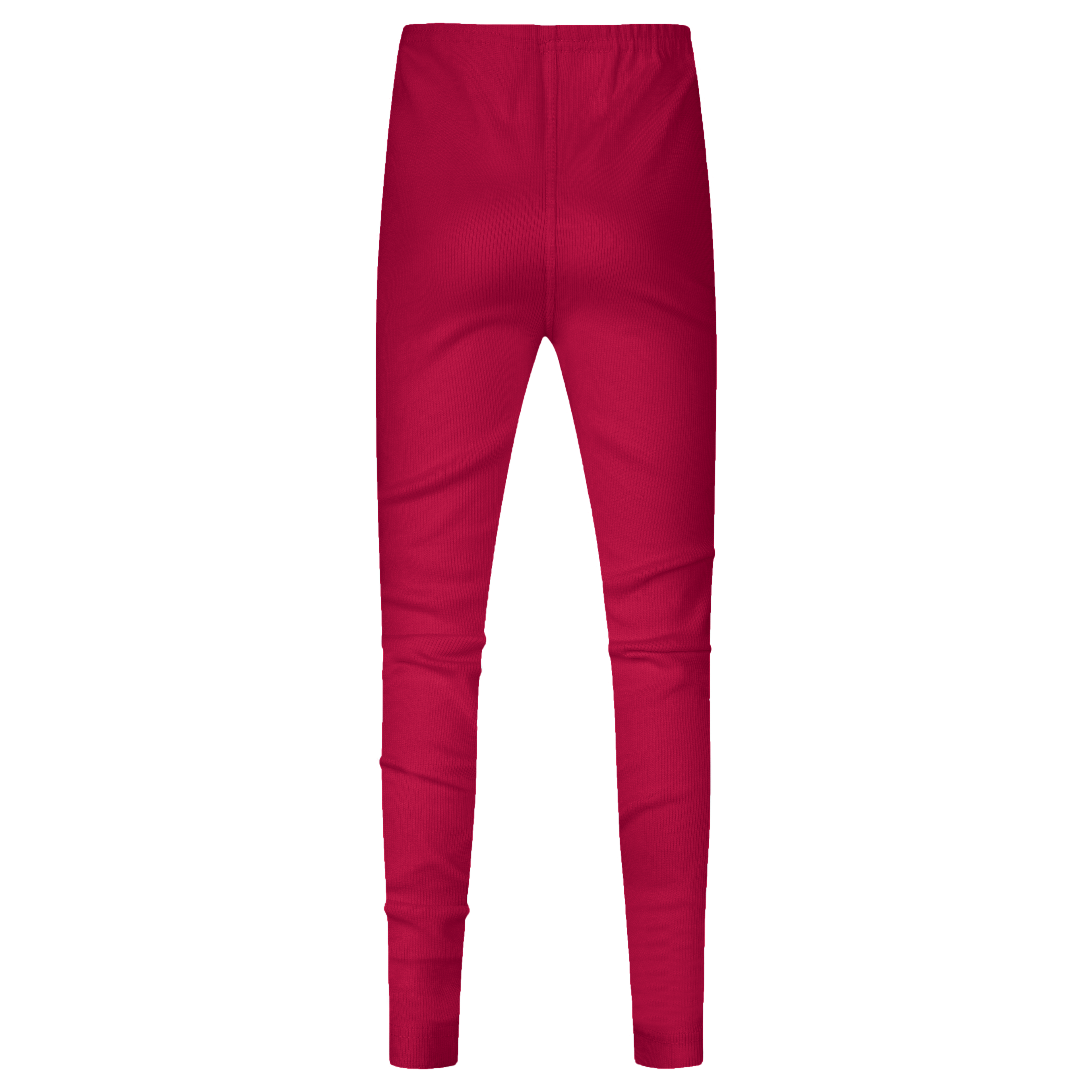 Girls ribbed leggings red (T-100)