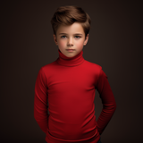 Boys high neck top red (C91 interlock)