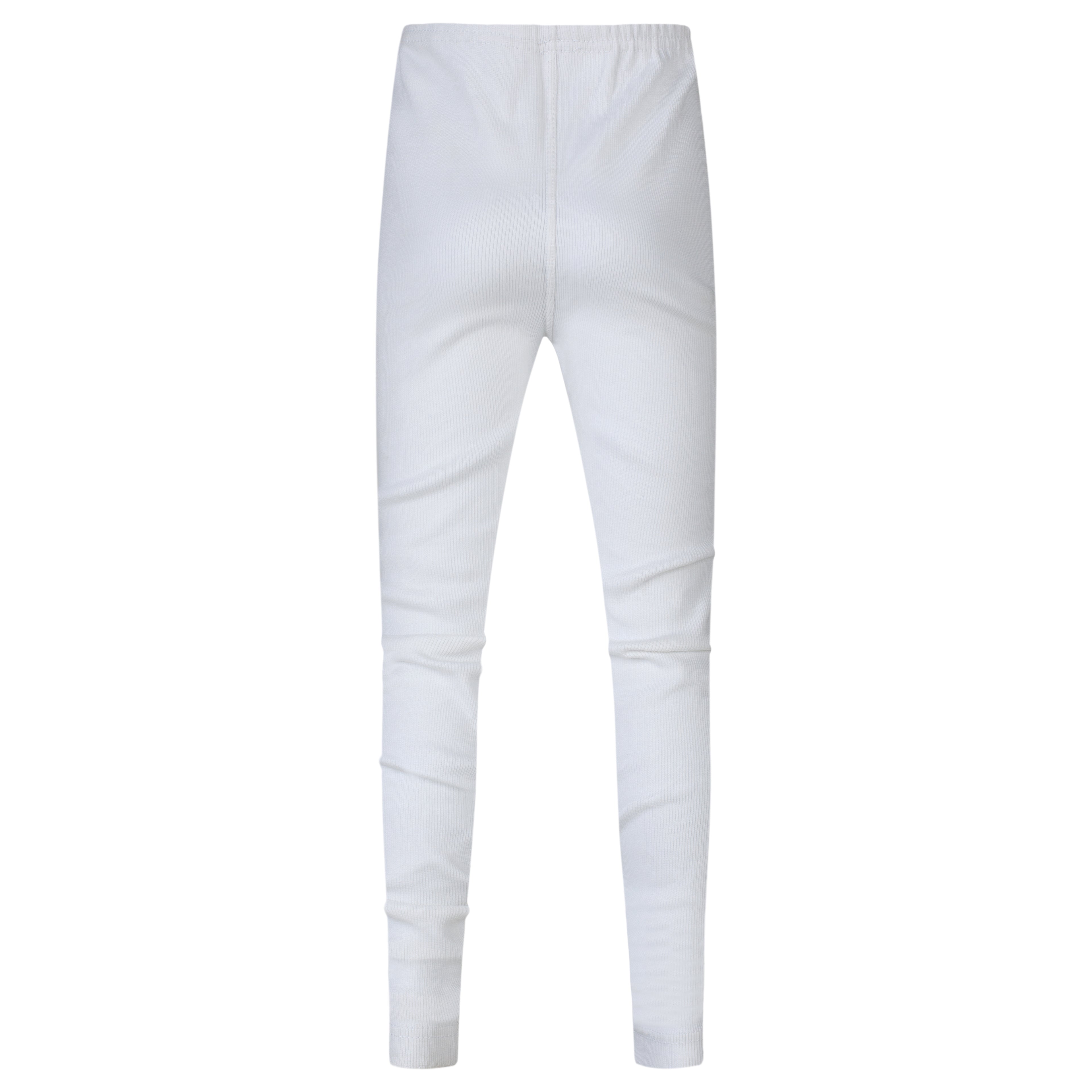 Girls ribbed leggings white (T-100)