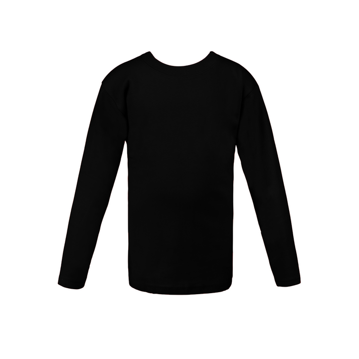 Girls round neck top black (C91 interlock)
