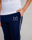 Women navy thin stripe trouser