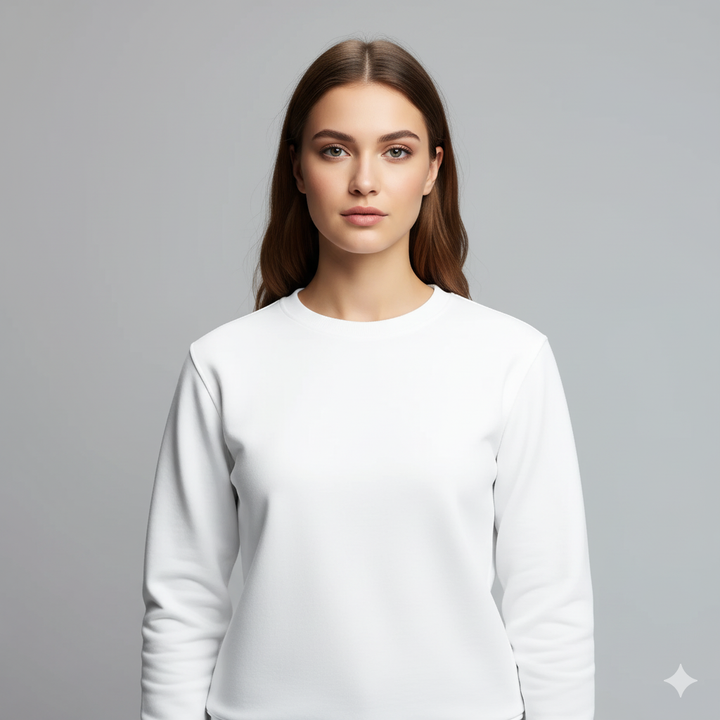 Women's White Round Neck C77
