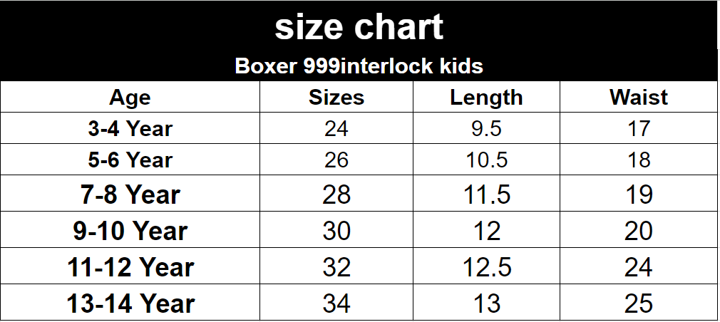 Kids boxer interlock 999