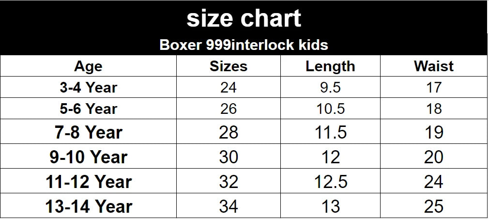 Pack Of 3 Kids boxer interlock 999
