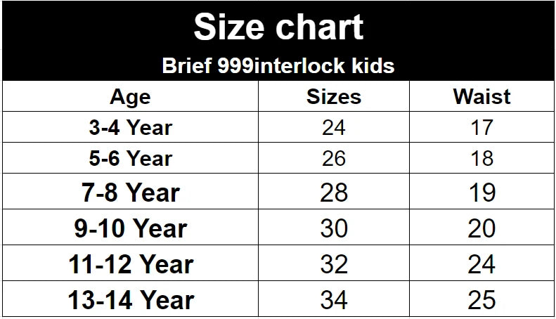 Pack Of 3 Kids brief interlock 999