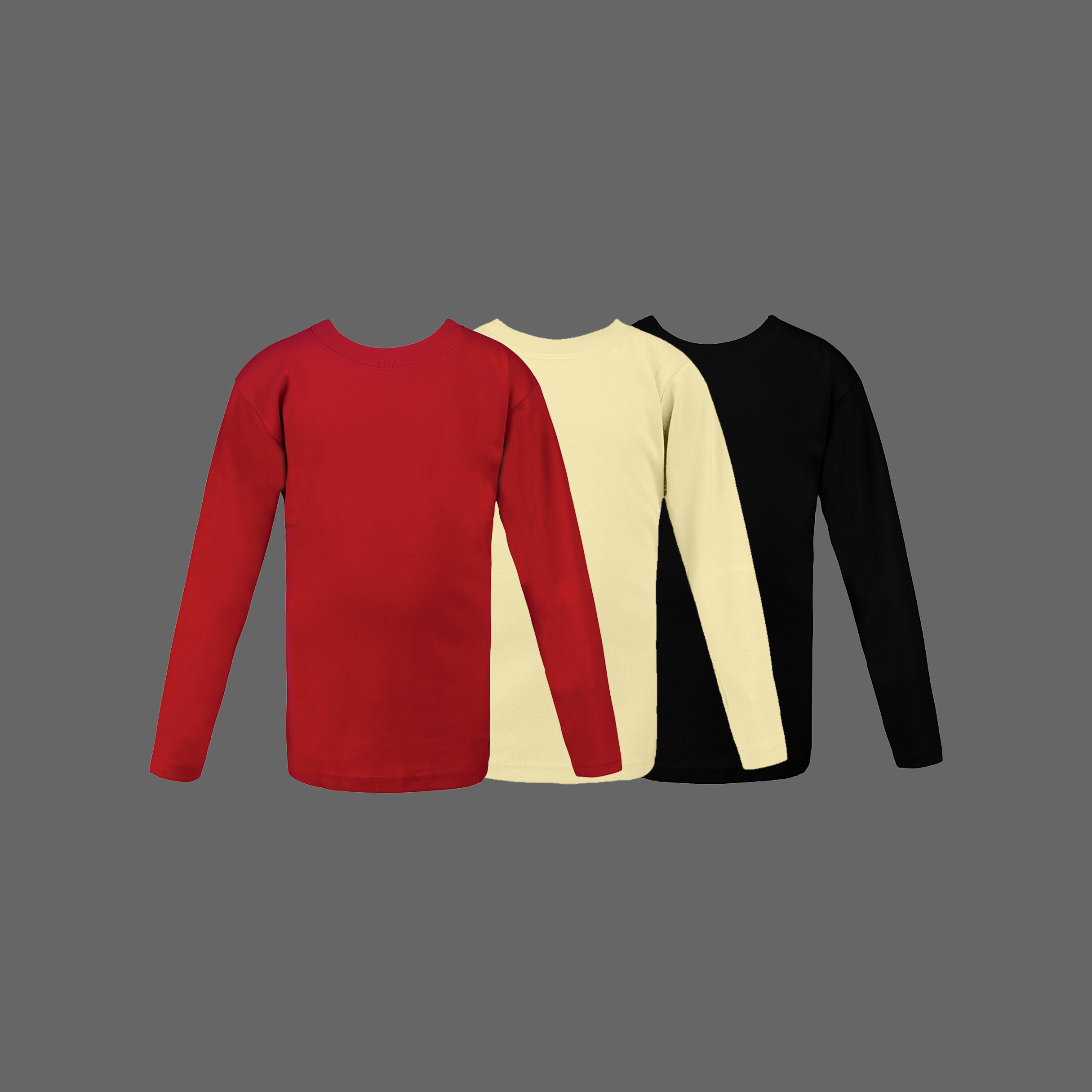 Pack Of 3 Unisex round neck top (C91 interlock) D1