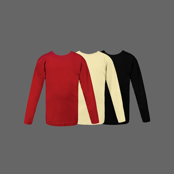 Pack Of 3 Unisex round neck top (C91 interlock) D1