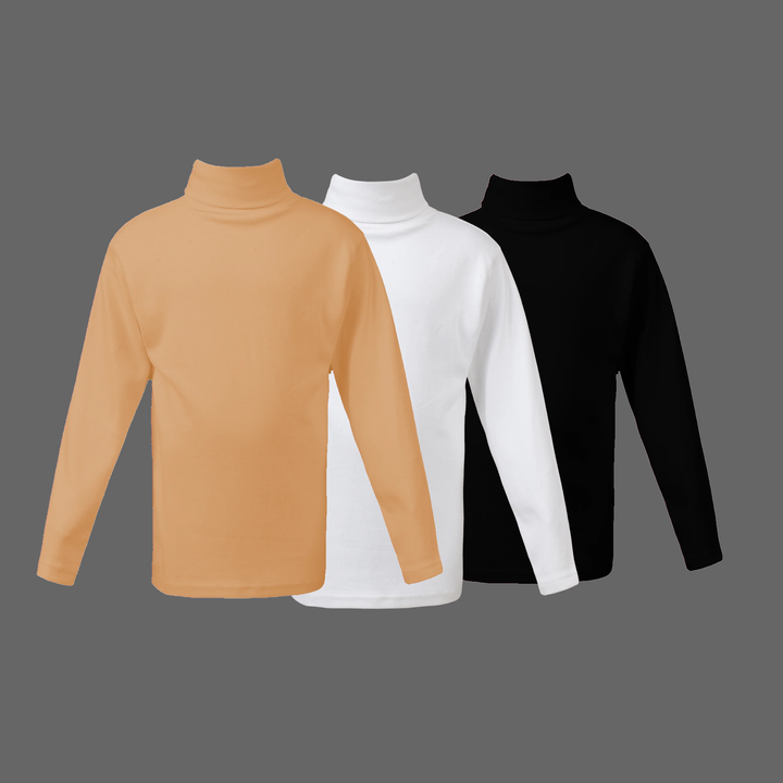 Pack Of 3 Unisex high neck top  (C91 interlock) D1
