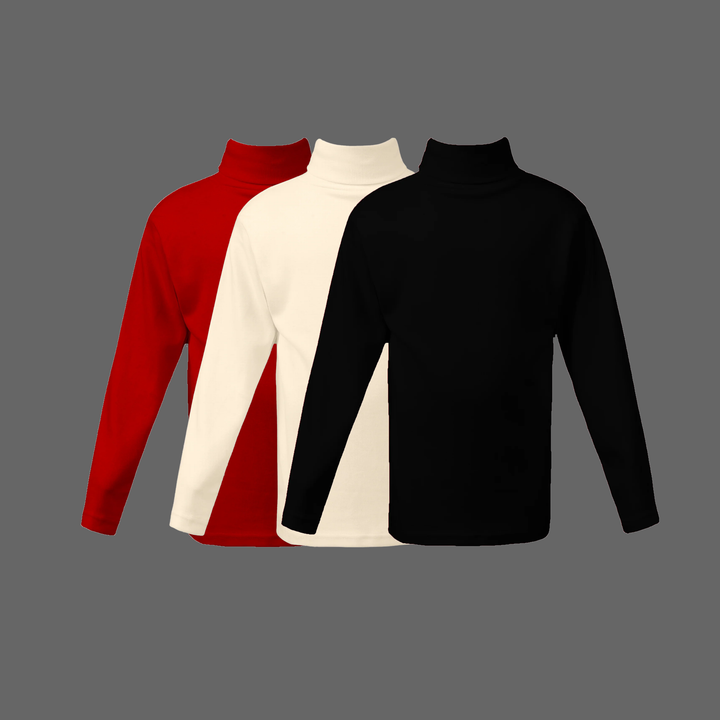 Pack Of 3 Unisex high neck top  (C91 interlock) D2