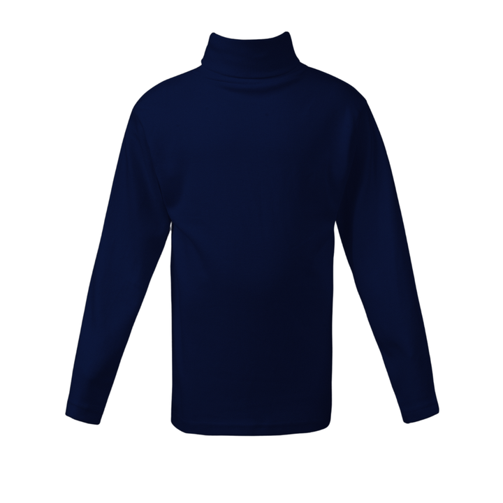 Girls high neck top navy (C91 interlock)